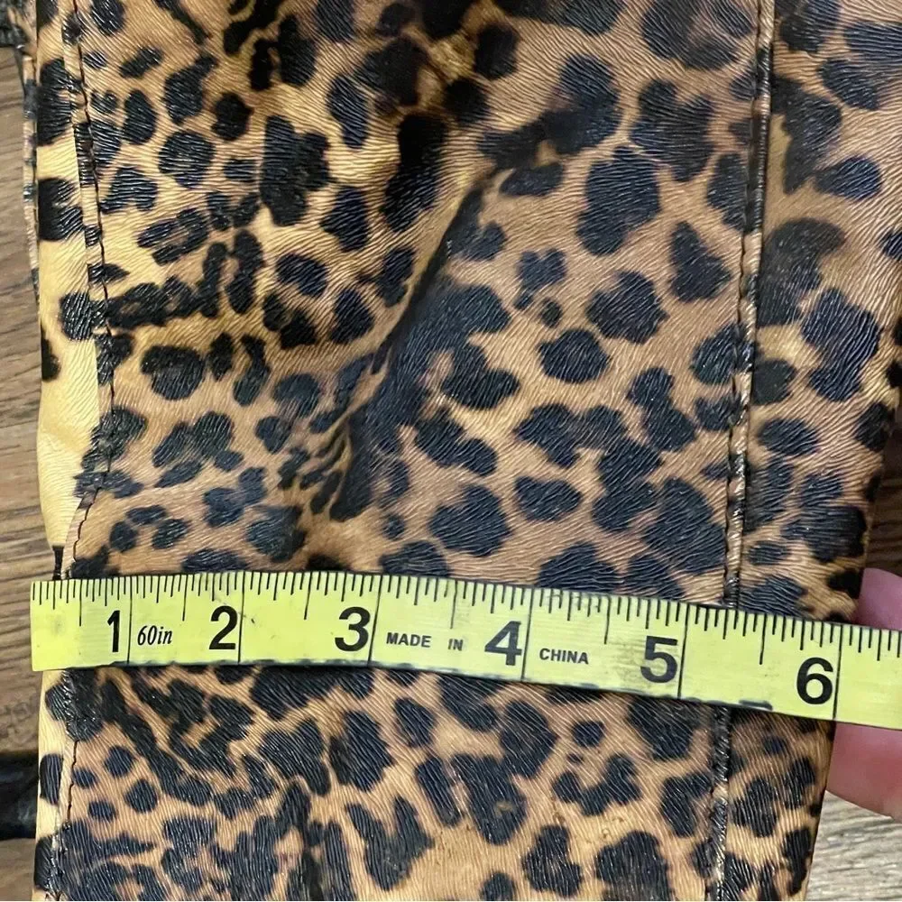 Neiman Marcus Leopard Print Tote Bag Black Tan Brown